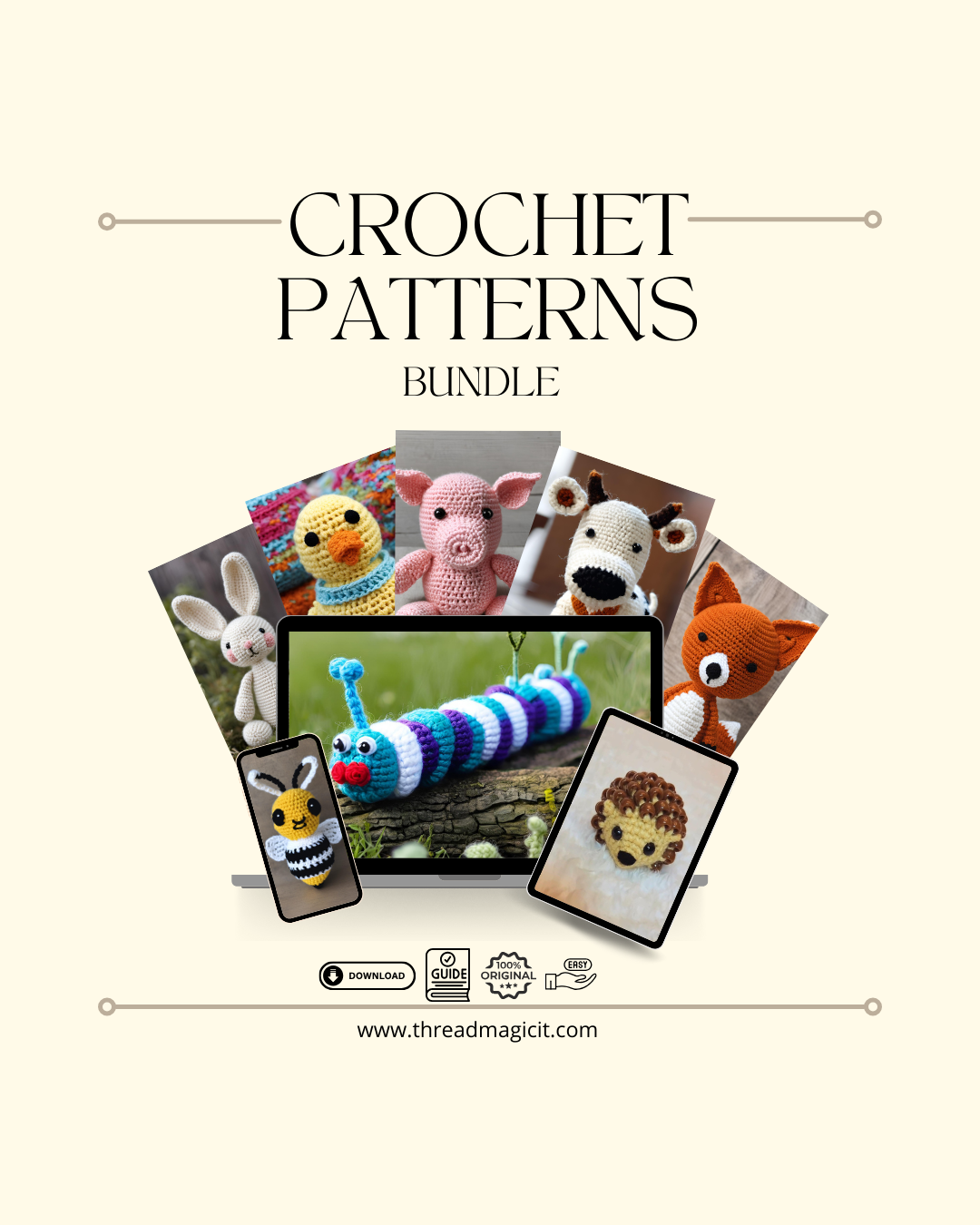 FARM FRIENDS CROCHET SET | 12 Box Farm Animals