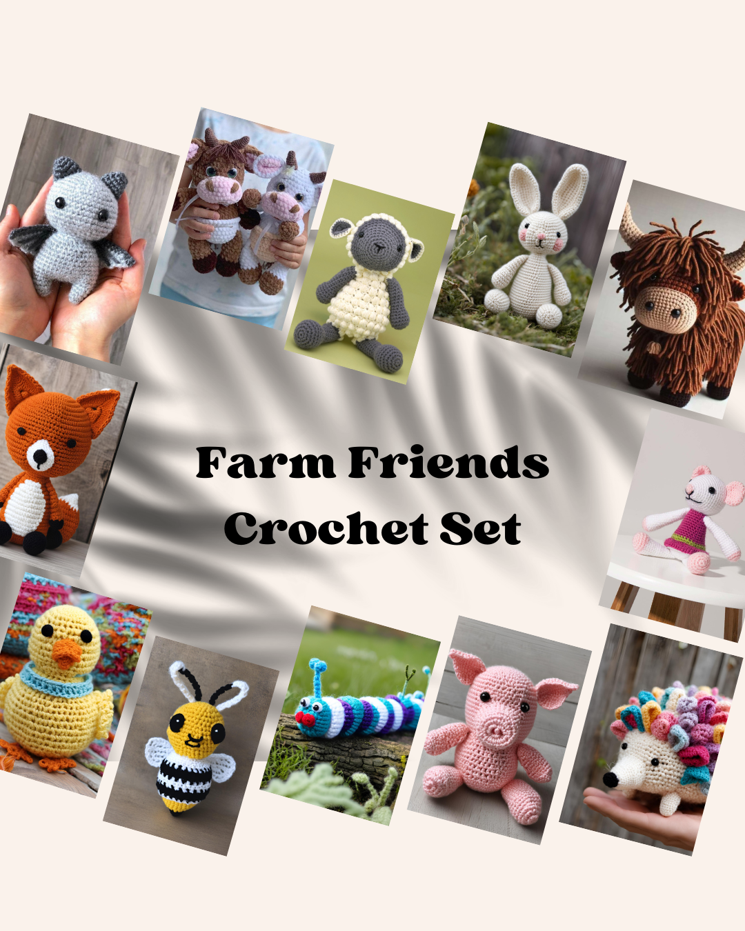 FARM FRIENDS CROCHET SET | 12 Box Farm Animals